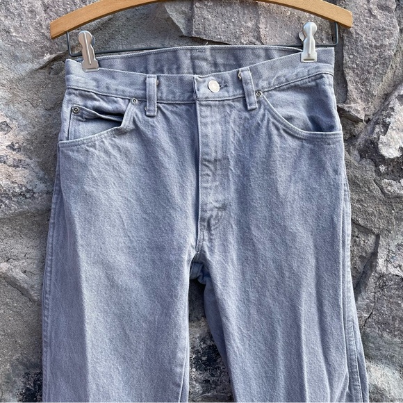 Wrangler | Vintage 80s 90s High Rise Light Gray Straight Tapered Jeans - Picture 5 of 9